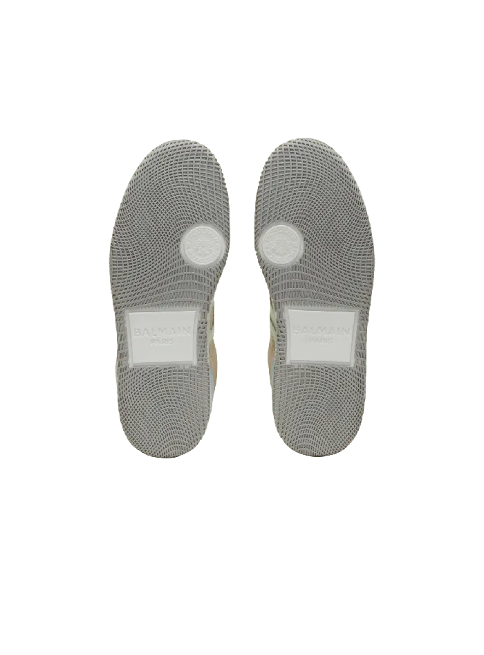Balmain Sneakers Women Swan Sneakers In Calfskin And Suede White