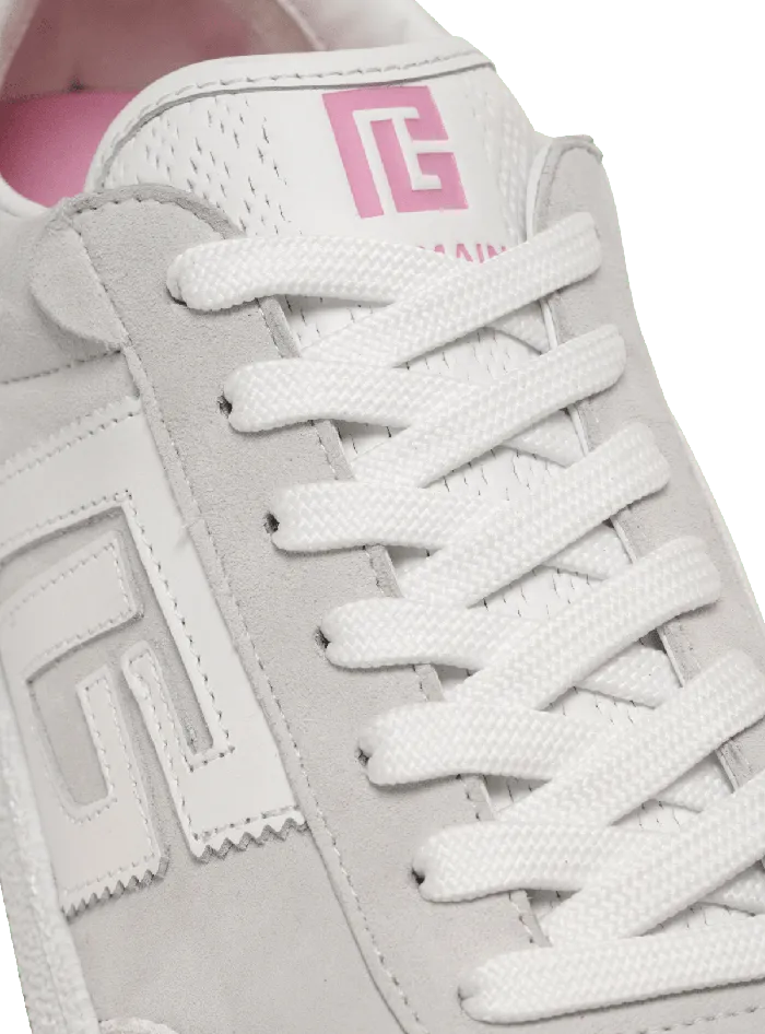 Balmain Sneakers Women Swan Sneakers In Calfskin And Suede White