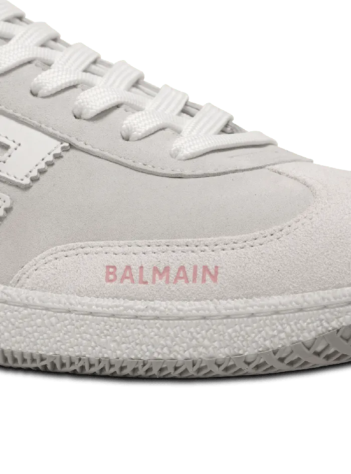 Balmain Sneakers Women Swan Sneakers In Calfskin And Suede White