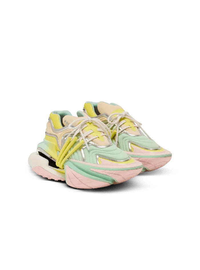 Balmain Sneakers Women Unicorn Wave Trainers In Neoprene And Calfskin Multicolor