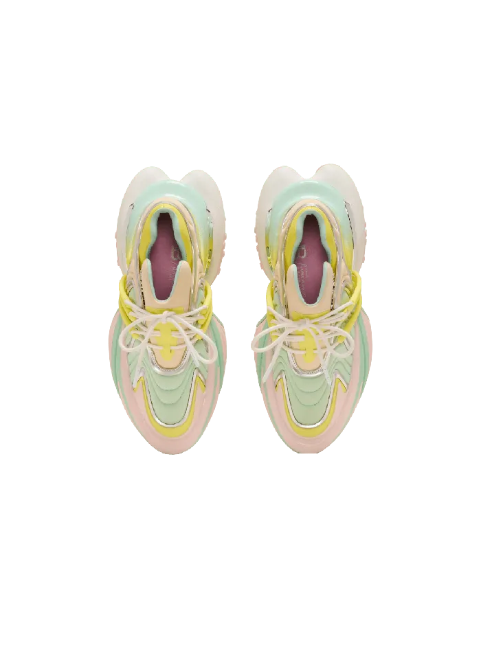 Balmain Sneakers Women Unicorn Wave Trainers In Neoprene And Calfskin Multicolor
