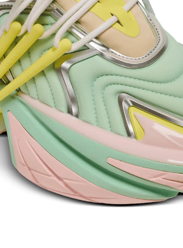 Balmain Sneakers Women Unicorn Wave Trainers In Neoprene And Calfskin Multicolor