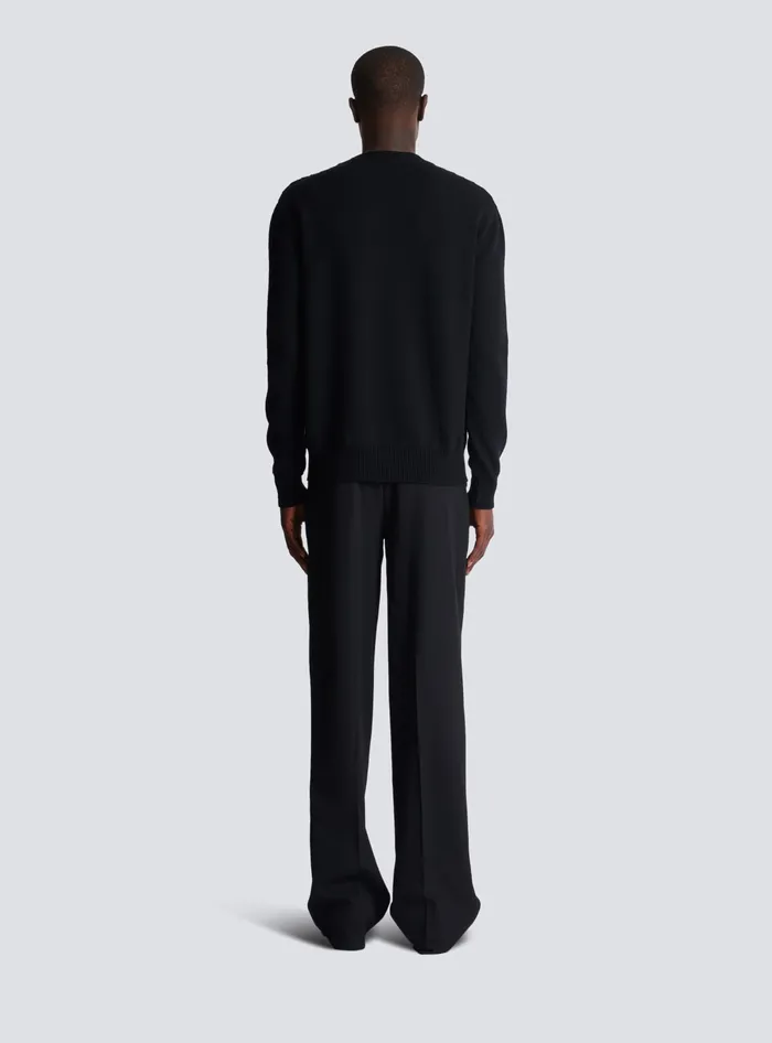 Balmain Sweatshirts Men Wool Kiss Jumper Black