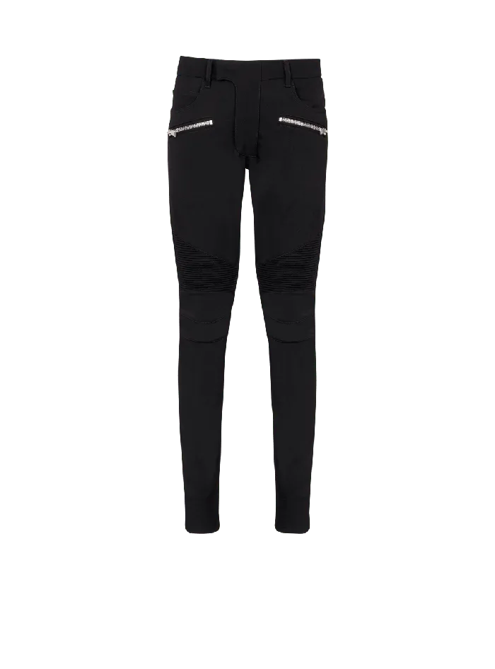 Balmain Trousers And Shorts Men Tailored Biker Trousers In Stretch Grain De Poudre Black Balmain Trousers And Shorts Men Tailored Biker Trousers In Stretch Grain De Poudre Black