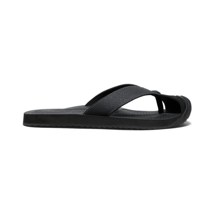 Barbados BlackSteel Grey Leather FlipFlop Men KEEN Sandals