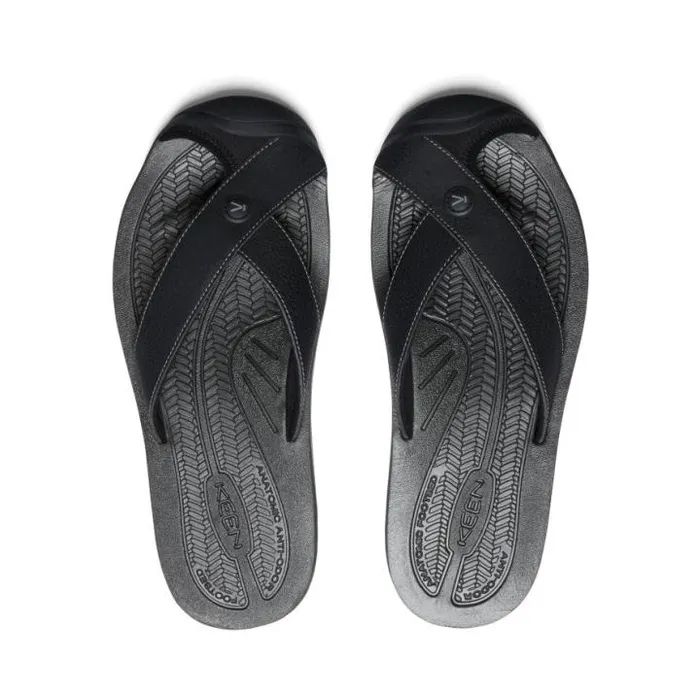 Barbados BlackSteel Grey Leather FlipFlop Men KEEN Sandals Barbados BlackSteel Grey Leather FlipFlop Men KEEN Sandals