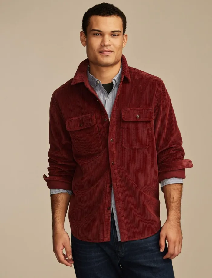 Big Cord Long Sleeve Utility Shirt Port Men Lucky Brand ButtonDowns