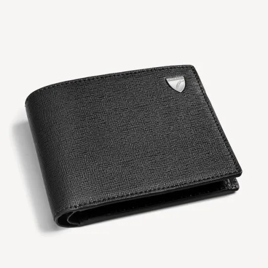 Billfold Coin Wallet Black Saffiano and Smooth Black Men Aspinal Of London Billfold Wallets Billfold Coin Wallet Black Saffiano and Smooth Black Men Aspinal Of London Billfold Wallets