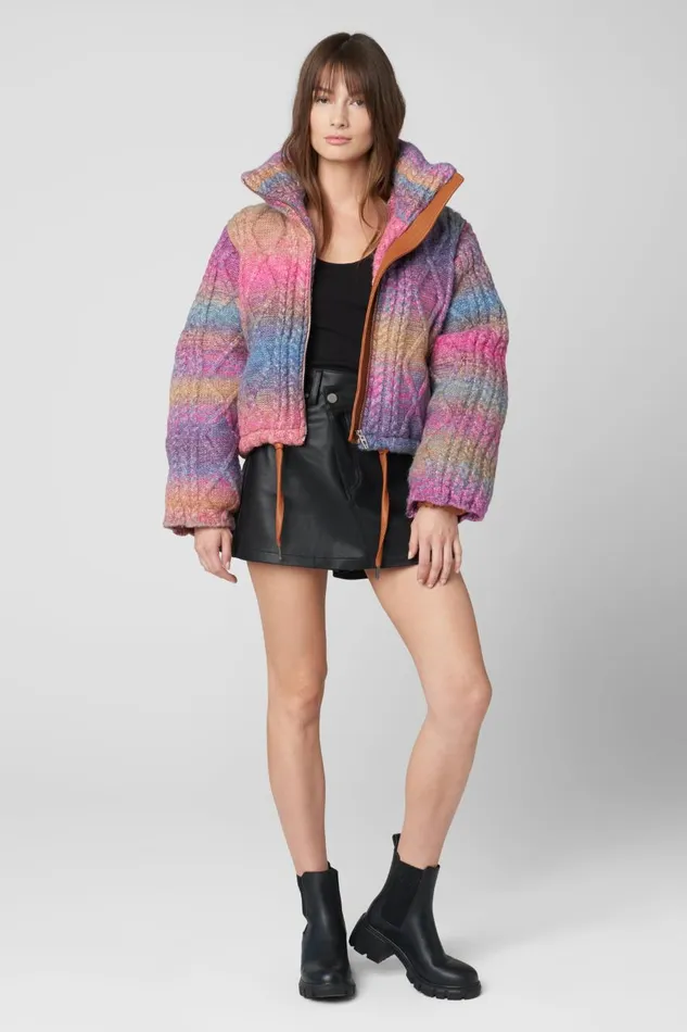 Blank Nyc Roll Over Sweater Puffer Women Jackets