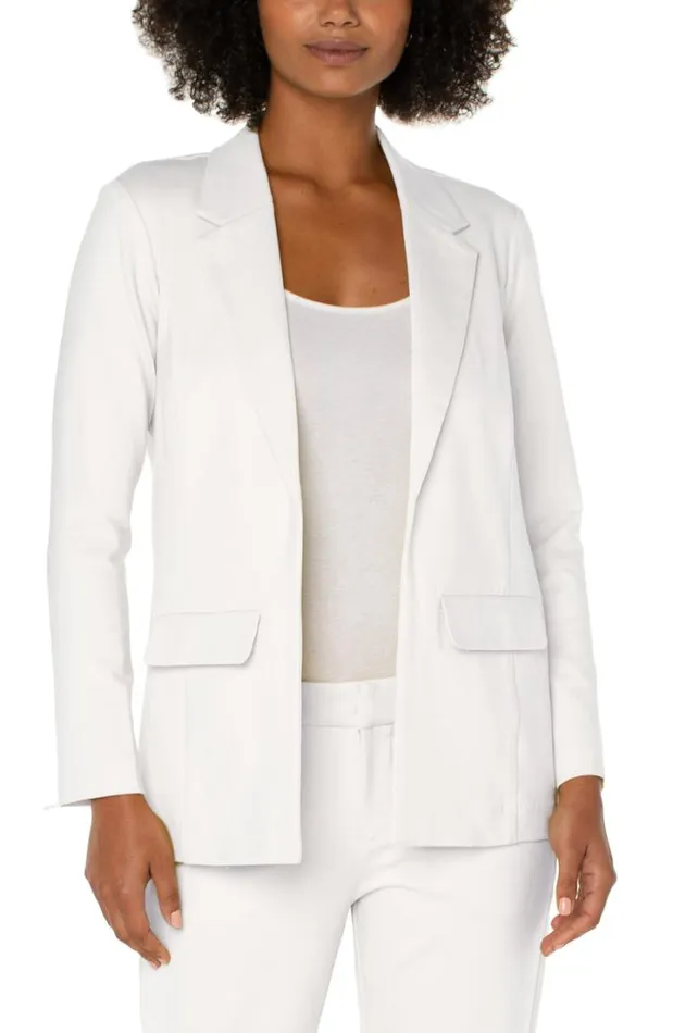 BLAZERS Women Liverpool Los Angeles BOYFRIEND BLAZER WITH PRINCESS DARTS Vintage White BLAZERS Women Liverpool Los Angeles BOYFRIEND BLAZER WITH PRINCESS DARTS Vintage White