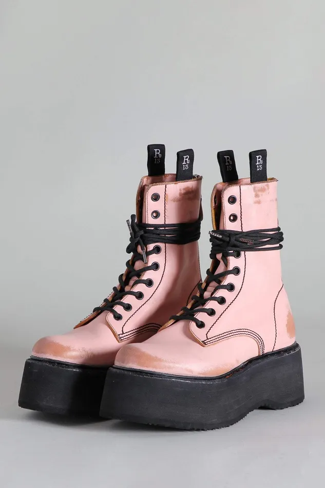 Boots R13 Women Double Stack Boot 8211 Pink