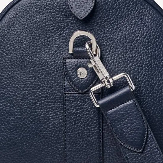 Boston Leather Travel Bag Navy Pebble Men Aspinal Of London Travel Bags