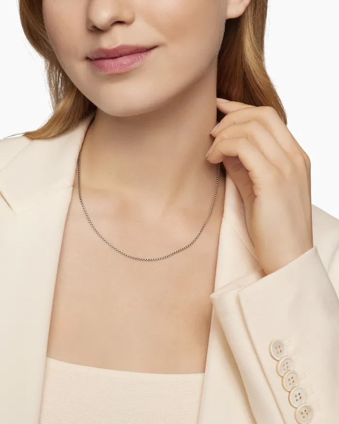 Box Chain Necklace In Sterling Silver With 14K Yellow Gold Accent 17mm Women David Yurman Chain Box Chain Necklace In Sterling Silver With 14K Yellow Gold Accent 17mm Women David Yurman Chain