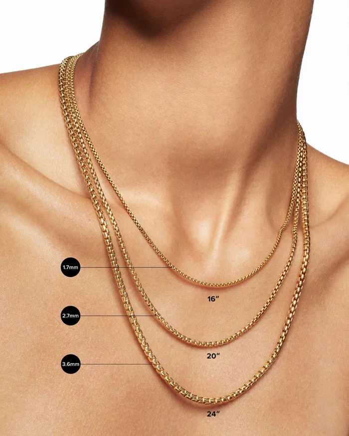 Box Chain Slider Necklace In 18K Yellow Gold 17mm Women David Yurman Chain Box Chain Slider Necklace In 18K Yellow Gold 17mm Women David Yurman Chain