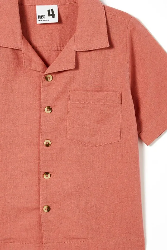 Boys Shirts Cotton On Cabana Short Sleeve Shirt Faded Rose Boys Shirts Cotton On Cabana Short Sleeve Shirt Faded Rose