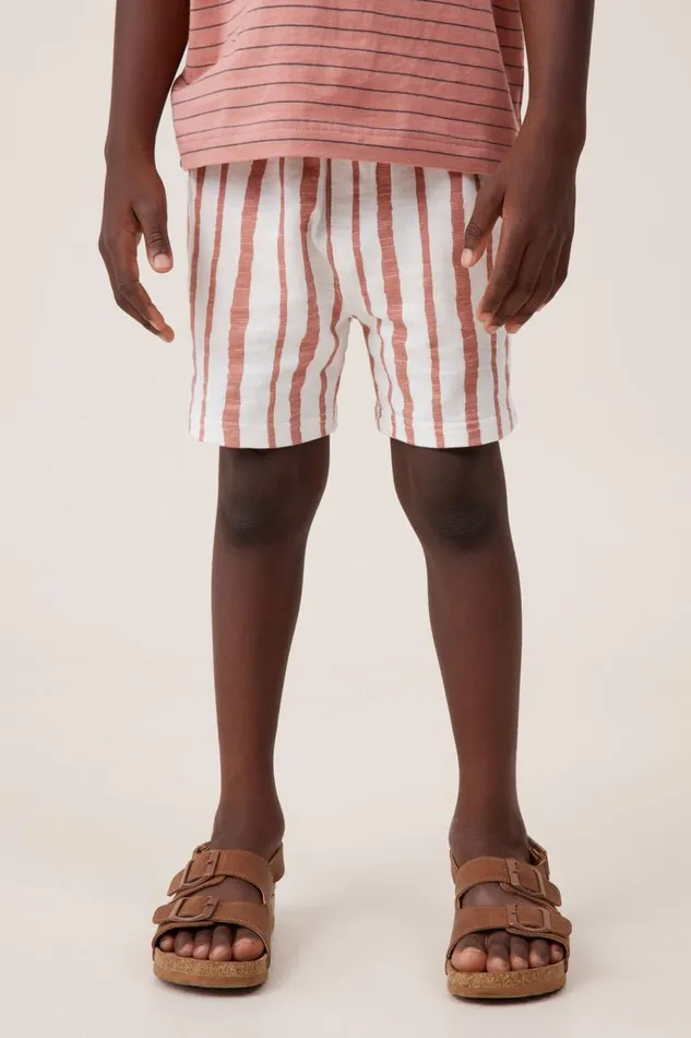 Boys Shorts Cotton On Henry Slouch Short Vanillaclay Pigeon Stripe