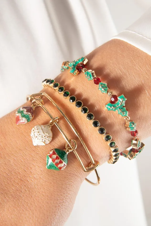 Bracelets Women Alex And Ani Holiday Ornament Charm Bangle Gold