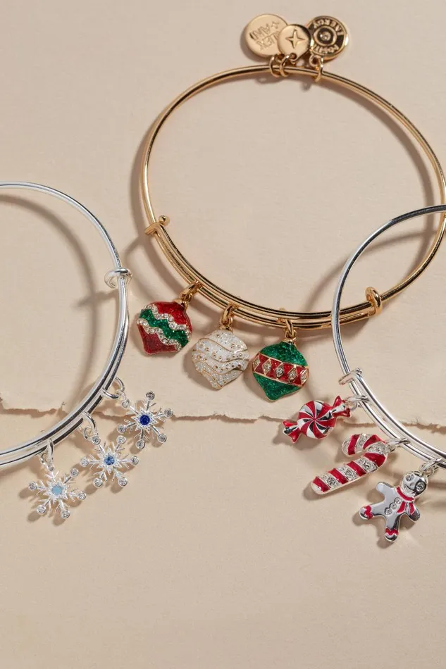 Bracelets Women Alex And Ani Holiday Ornament Charm Bangle Gold