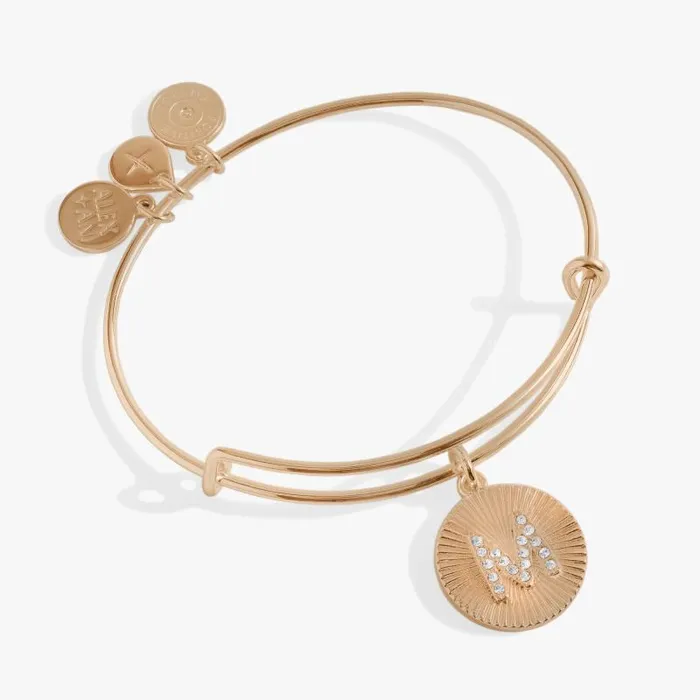 Bracelets Women Alex And Ani Initial M Pave Starburst Texture Bangle Gold
