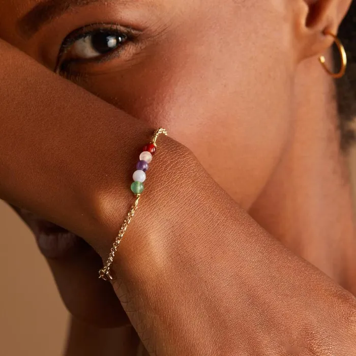 Bracelets Women Alex And Ani MultiGemstone Pull Chain Bracelet Gold