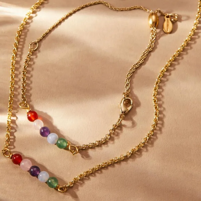 Bracelets Women Alex And Ani MultiGemstone Pull Chain Bracelet Gold