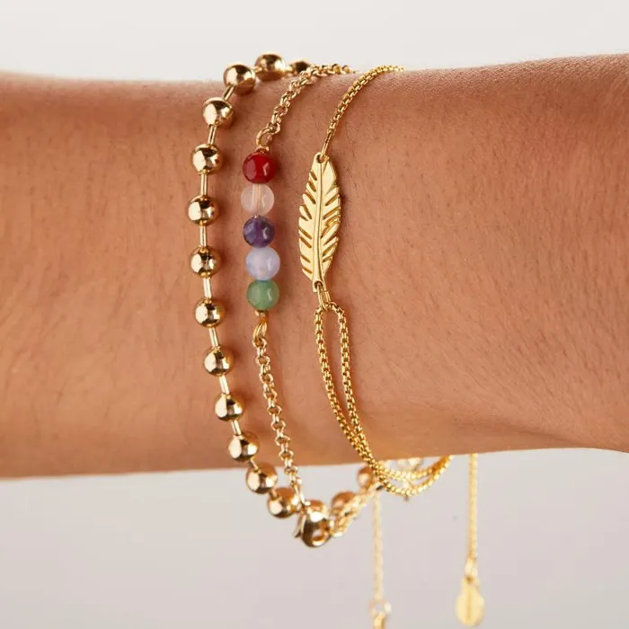 Bracelets Women Alex And Ani MultiGemstone Pull Chain Bracelet Gold