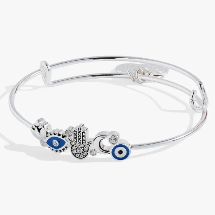 Bracelets Women Alex And Ani Protection Inline Bangle Silver