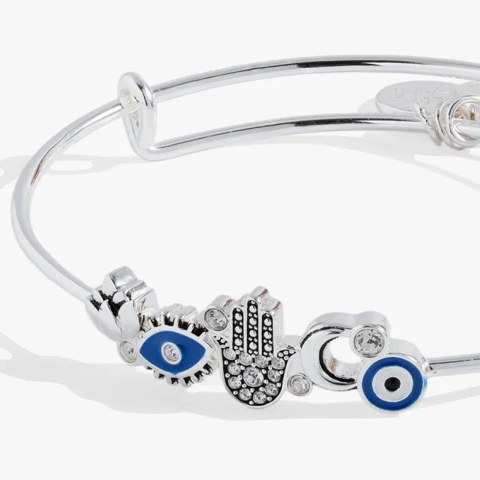 Bracelets Women Alex And Ani Protection Inline Bangle Silver