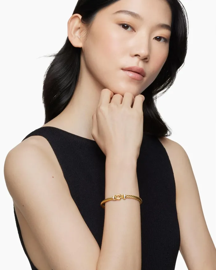 Buckle Cablespira Bracelet In 18K Yellow Gold With Diamonds 5mm Women David Yurman Bangle Buckle Cablespira Bracelet In 18K Yellow Gold With Diamonds 5mm Women David Yurman Bangle