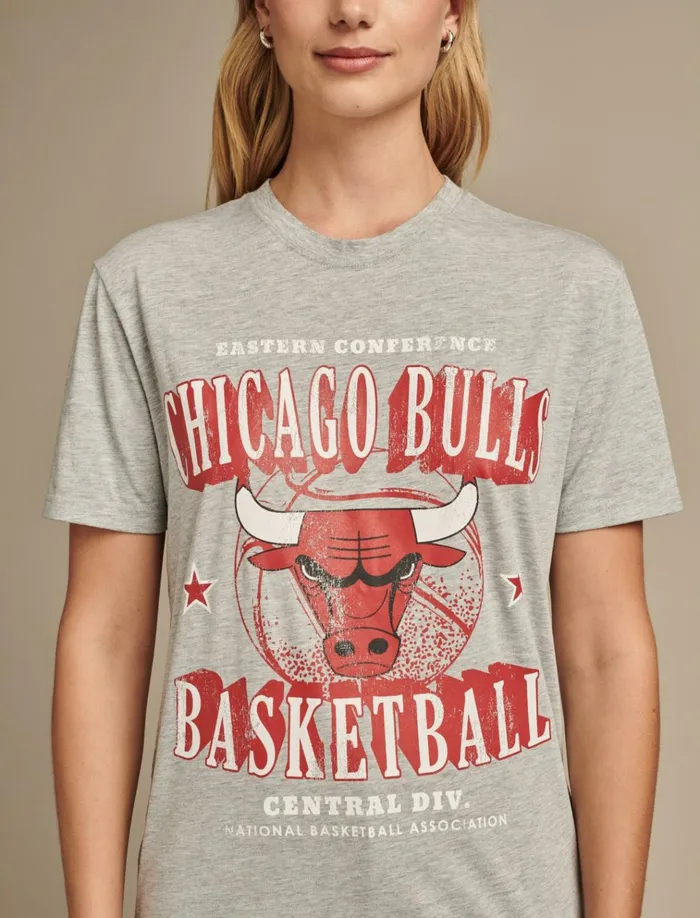 Bulls Graphic Tee 054 Gray Women Lucky Brand Graphic Tees