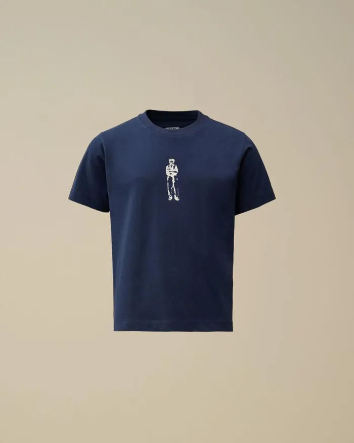 CP Company Clothing 48 U16 Cotton Jersey 301 British Sailor Logo TShirt Estate Blue 8211 Kids