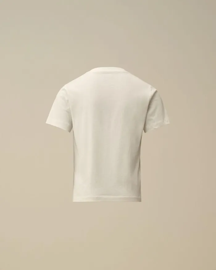 CP Company Clothing 48 U16 Cotton Jersey 301 Printed Logo TShirt Gauze White 8211 Kids