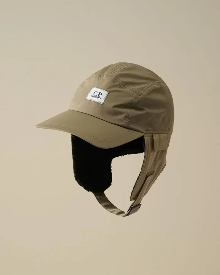 CP Company Hats ChromeR Earflap Hat Walnut Beige 8211 Man