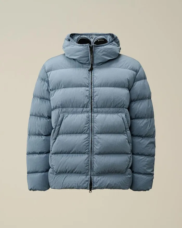 CP Company Jacket and Coats ChromeR Goggle Down Jacket Flint Stone Blue 8211 Man