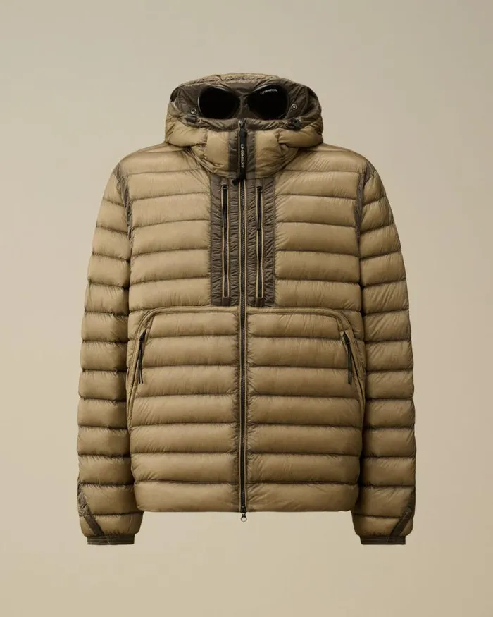 CP Company Jacket and Coats DD Shell Goggle Down Jacket Vintage Khaki Beige 8211 Man