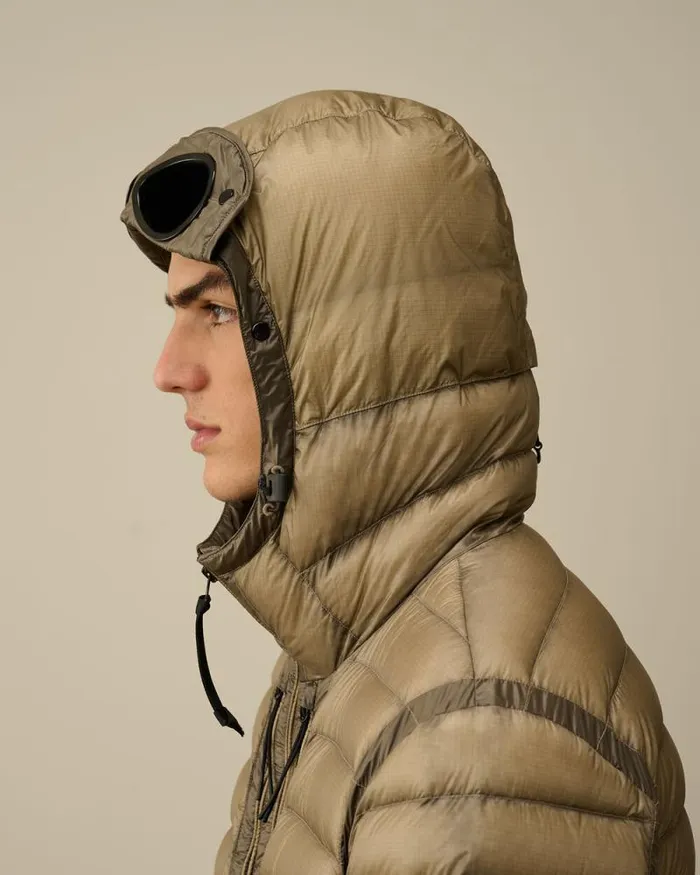 CP Company Jacket and Coats DD Shell Goggle Down Jacket Vintage Khaki Beige 8211 Man