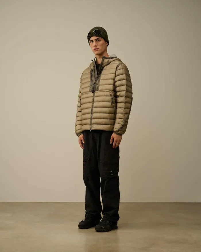 CP Company Jacket and Coats DD Shell Goggle Down Jacket Vintage Khaki Beige 8211 Man