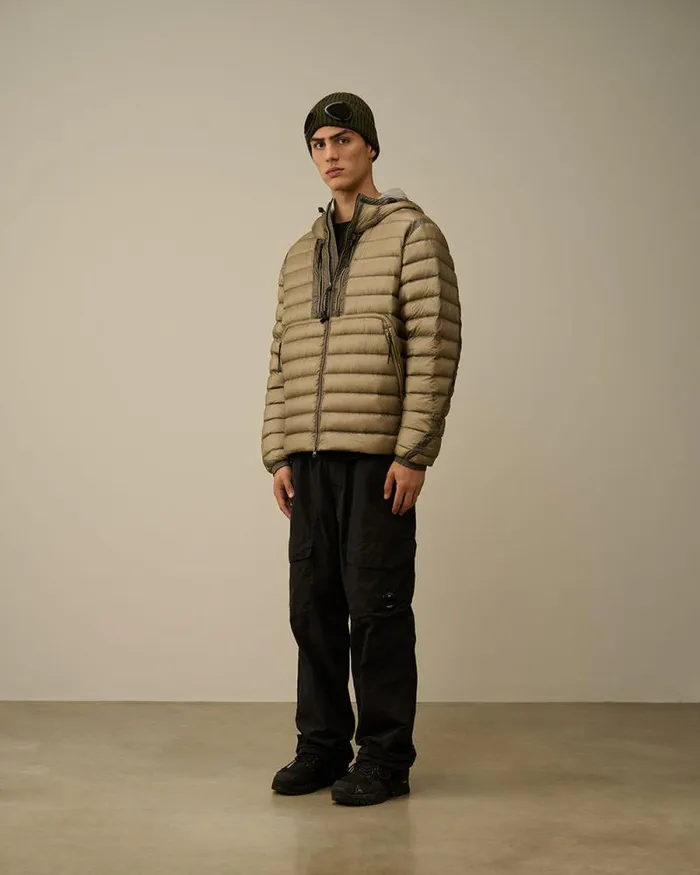 CP Company Jacket and Coats DD Shell Goggle Down Jacket Vintage Khaki Beige 8211 Man