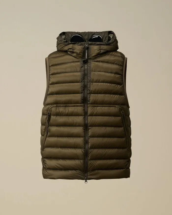 CP Company Jacket and Coats DD Shell Goggle Down Vest Grape Leaf Green 8211 Man