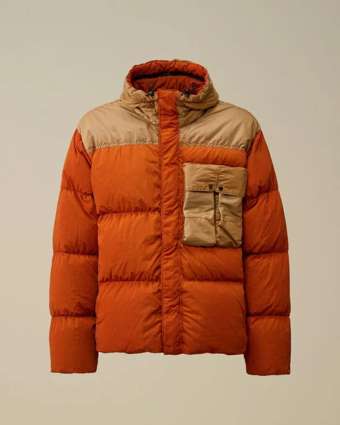 CP Company Jacket and Coats Eco ChromeR Mixed Goggle Down Jacket Bombay Brown 8211 Man