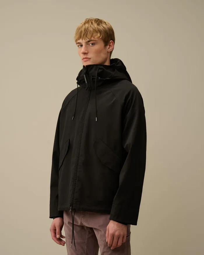 CP Company Jacket and Coats GD Shell Mixed Goggle Hooded Jacket Black 8211 Man