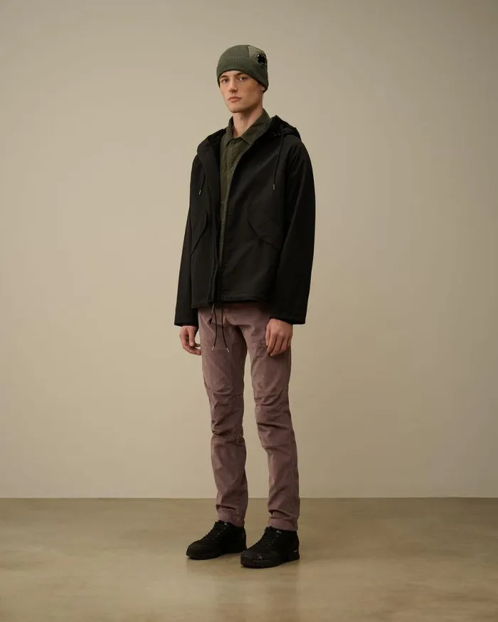 CP Company Jacket and Coats GD Shell Mixed Goggle Hooded Jacket Black 8211 Man