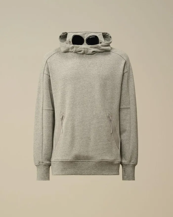 CP Company Sweatshirts Diagonal Raised Fleece Goggle Hooded Sweatshirt Greystone Melange 8211 Man CP Company Sweatshirts Diagonal Raised Fleece Goggle Hooded Sweatshirt Greystone Melange 8211 Man