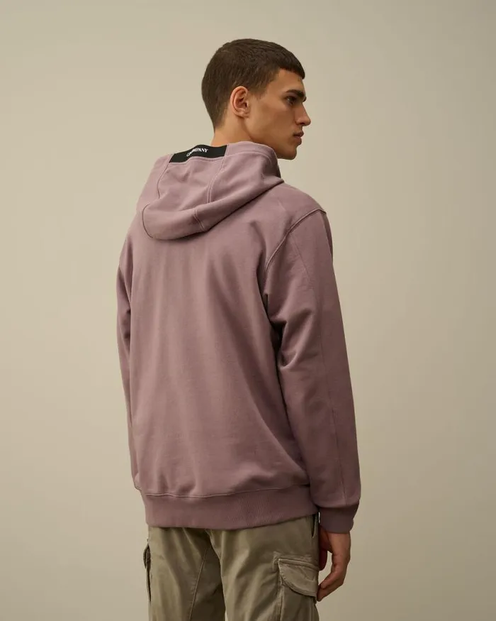 CP Company Sweatshirts Diagonal Raised Fleece Lens Hooded Sweatshirt Purple Dove 8211 Man
