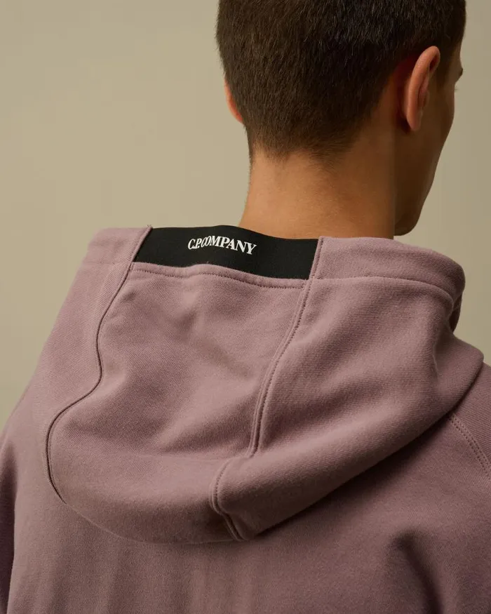 CP Company Sweatshirts Diagonal Raised Fleece Lens Hooded Sweatshirt Purple Dove 8211 Man