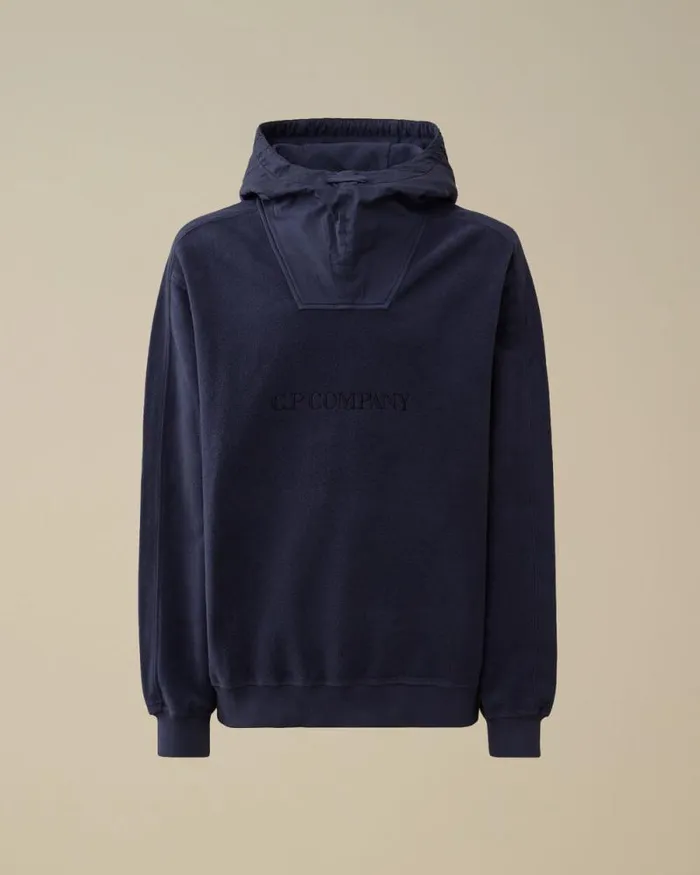 CP Company Sweatshirts Reverse Brushed and Emerized Diagonal Fleece Mixed Hooded Sweatshirt Estate Blue 8211 Man CP Company Sweatshirts Reverse Brushed and Emerized Diagonal Fleece Mixed Hooded Sweatshirt Estate Blue 8211 Man