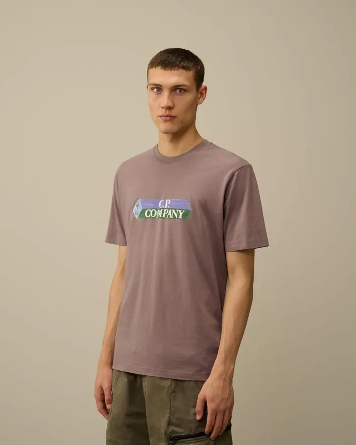 CP Company Tshirts and Polo 301 Jersey 3D Logo TShirt Purple Dove 8211 Man