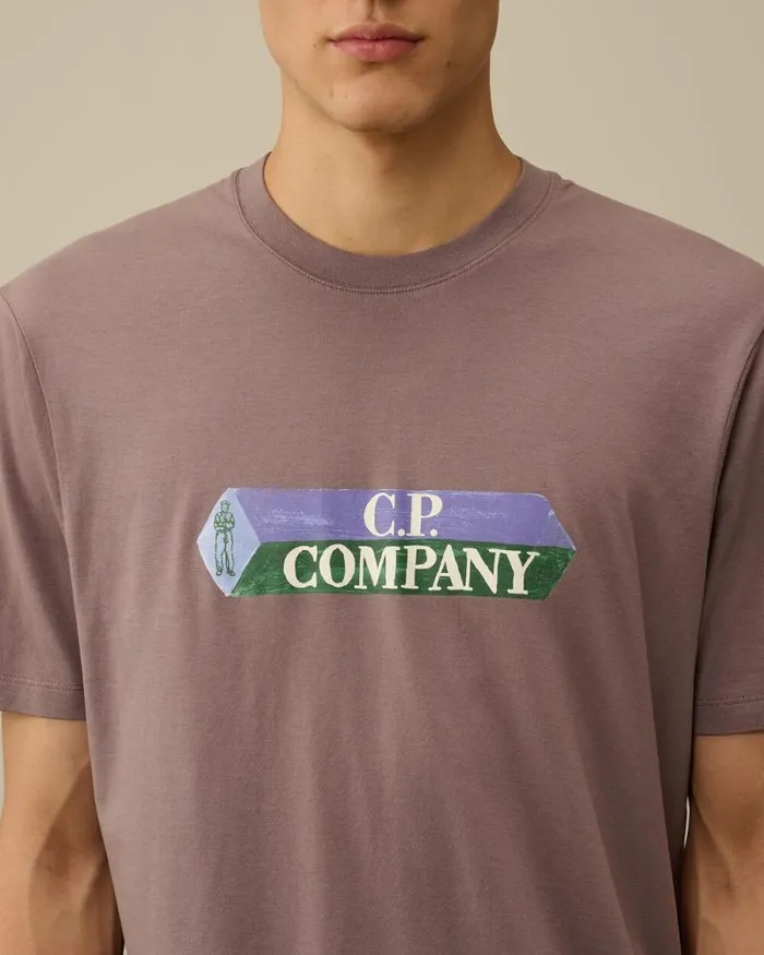 CP Company Tshirts and Polo 301 Jersey 3D Logo TShirt Purple Dove 8211 Man