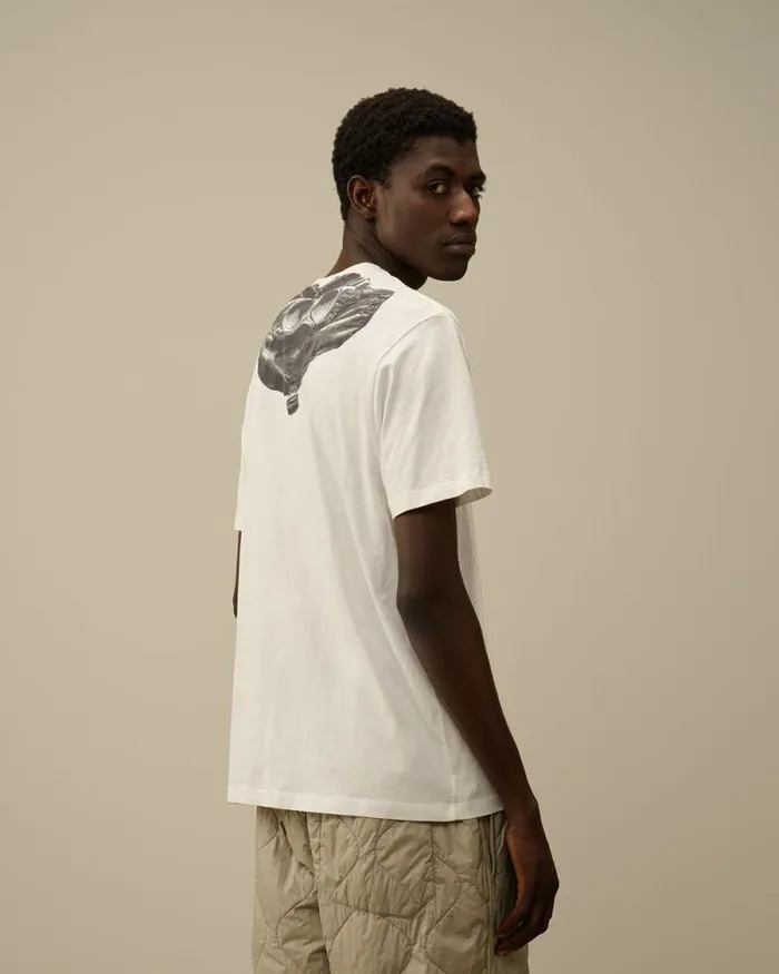 CP Company Tshirts and Polo 301 Jersey Back Goggle TShirt Gauze White 8211 Man