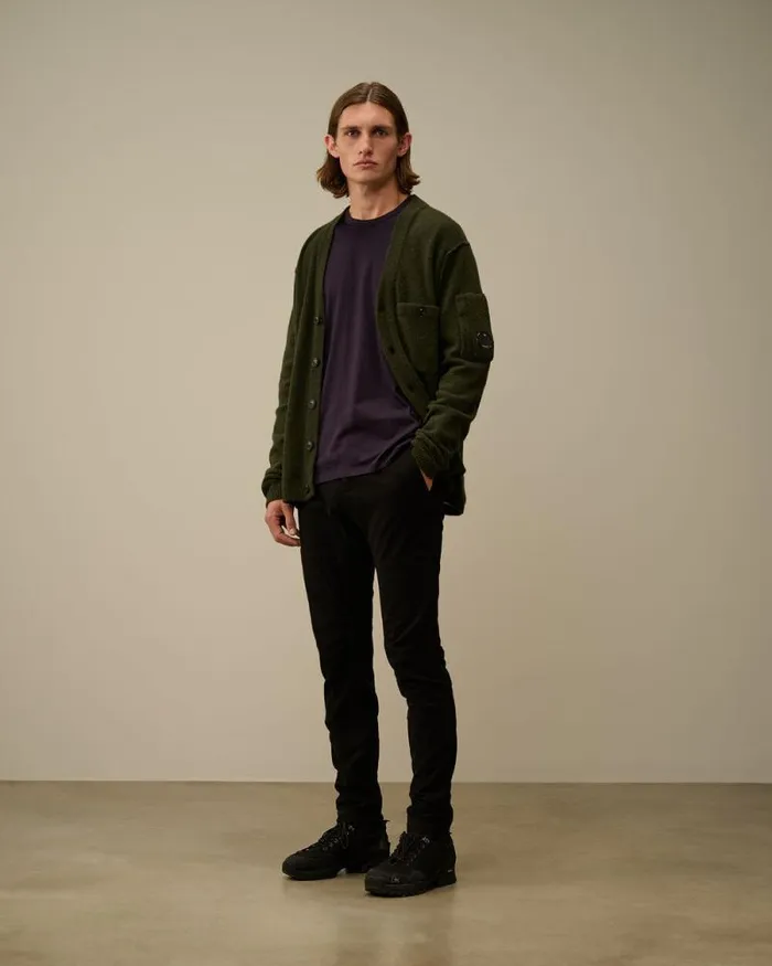 CP Company Tshirts and Polo Mercerized 702 Jersey Gasato Longsleeved Logo Patch TShirt Nightshade Purple 8211 Man